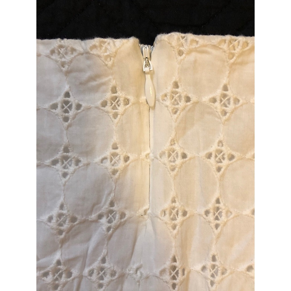 Banana Republic Women's Size 8 Cotton White Eyelet Skirt Knee Length Pencil - Picture 8 of 16